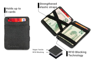 Hunterson Vegan RFID Magic Wallet-Charcoal