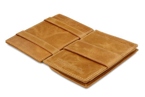 Garzini RFID Leather Magic Coin Wallet Brushed-Cognac