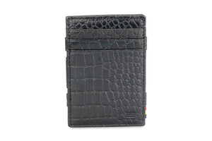 Garzini RFID Leather Magic Coin Wallet Croco-Black