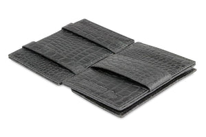Garzini RFID Leather Magic Coin Wallet Croco-Black
