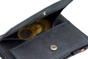 Garzini RFID Leather Magic Coin Wallet Card Sleeve Vintage-Black