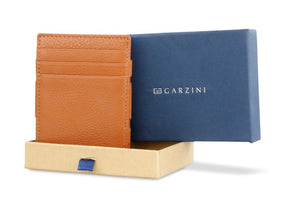 Garzini RFID Leather Magic Wallet ID Window Nappa-Cognac