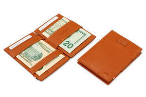 Garzini RFID Leather Magic Wallet Card Sleeves Nappa-Cognac