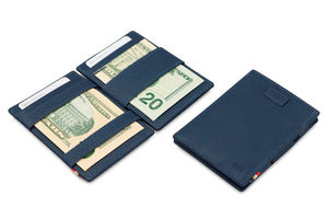 Garzini RFID Leather Magic Wallet Card Sleeves Nappa-Blue