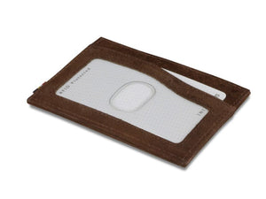 Garzini RFID Leather Card Holder ID Window Brushed