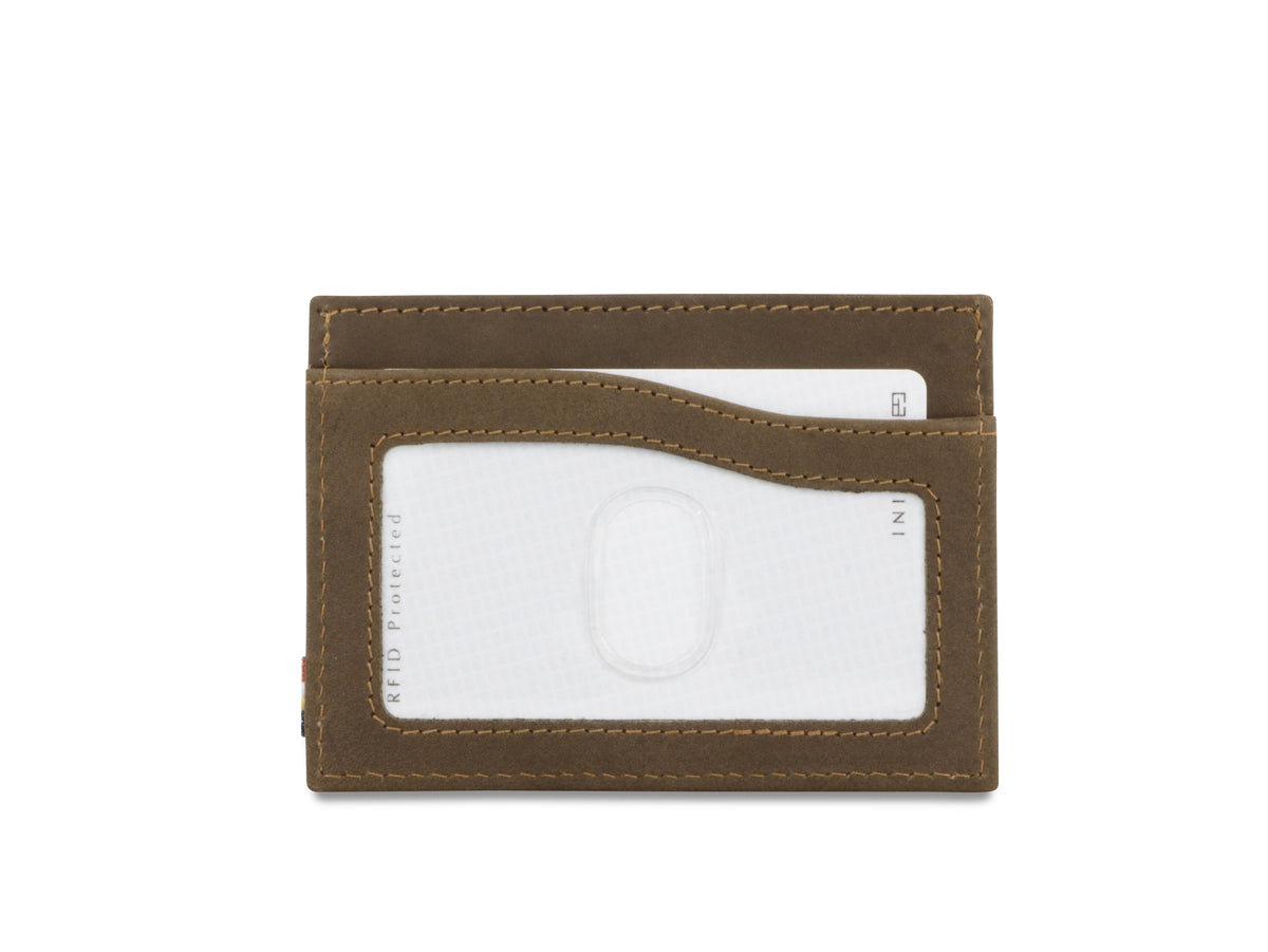 Garzini RFID Leather Card Holder ID Window