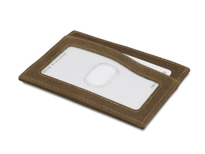 Garzini RFID Leather Card Holder ID Window Vintage