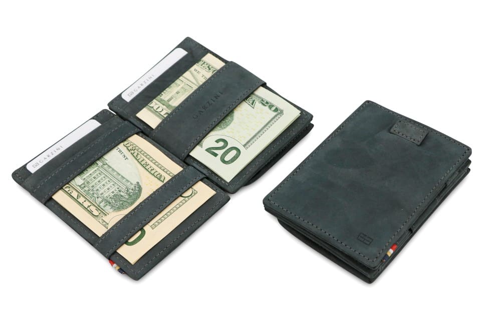 Garzini RFID Leather Magic Coin Wallet Card Sleeve