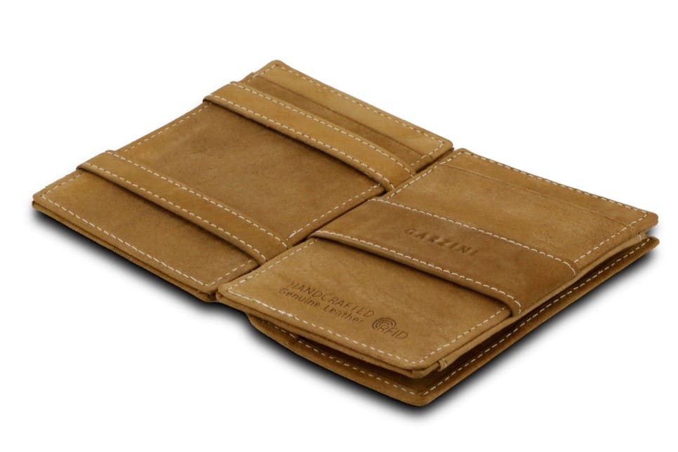 Garzini RFID Leather Magic Coin Wallet Card Sleeve