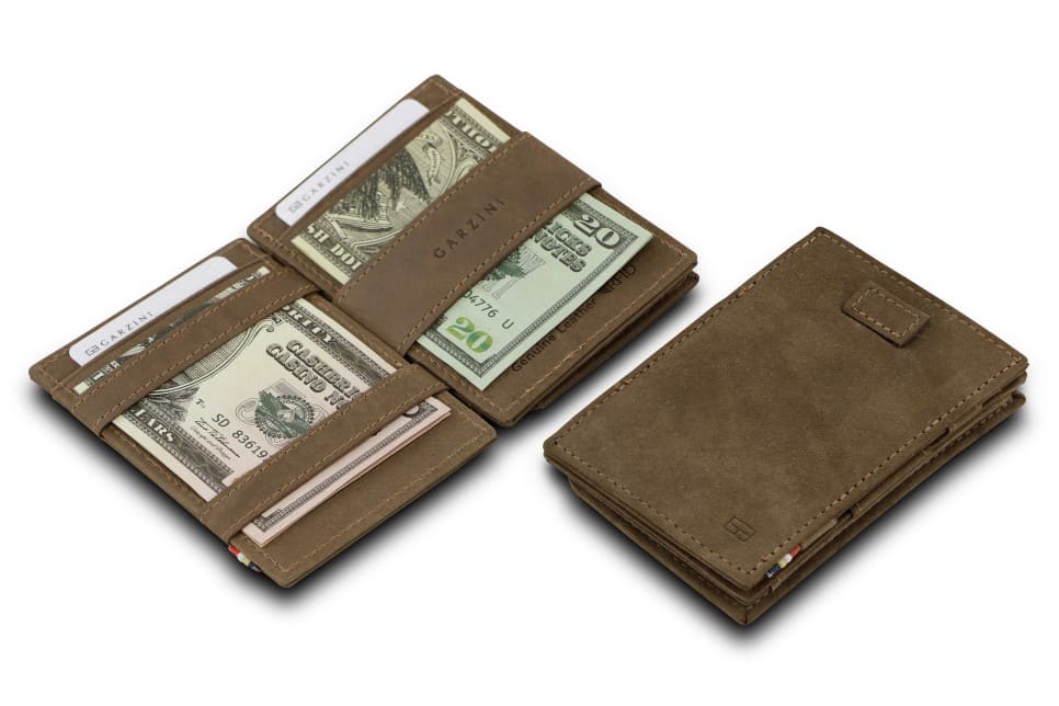 Garzini RFID Leather Magic Coin Wallet Card Sleeve