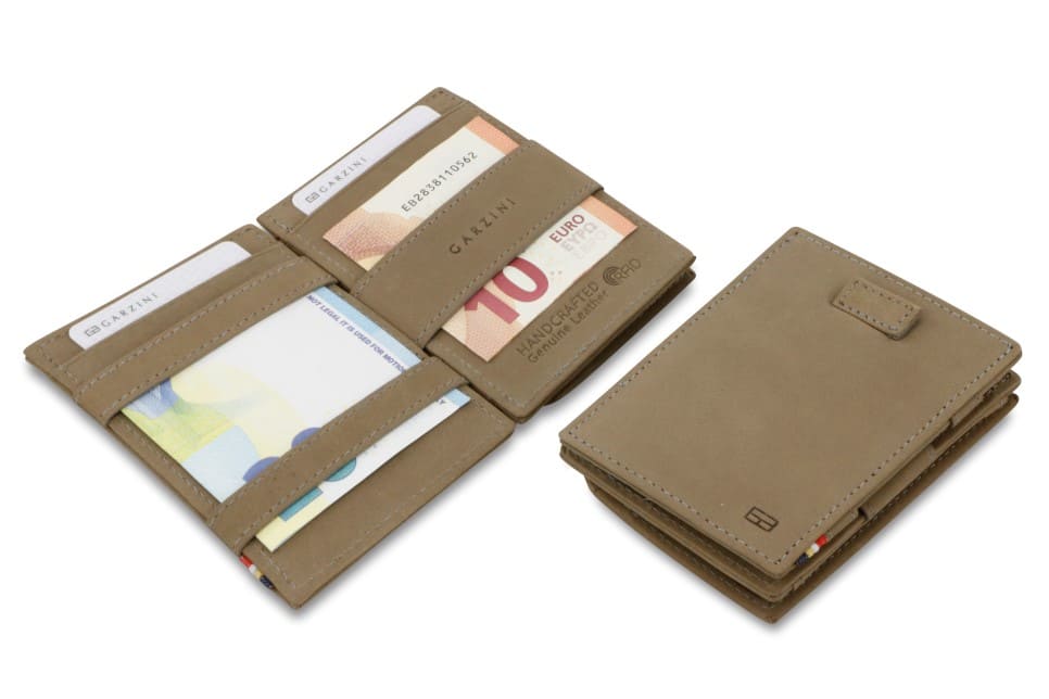 Garzini RFID Leather Magic Coin Wallet Card Sleeve