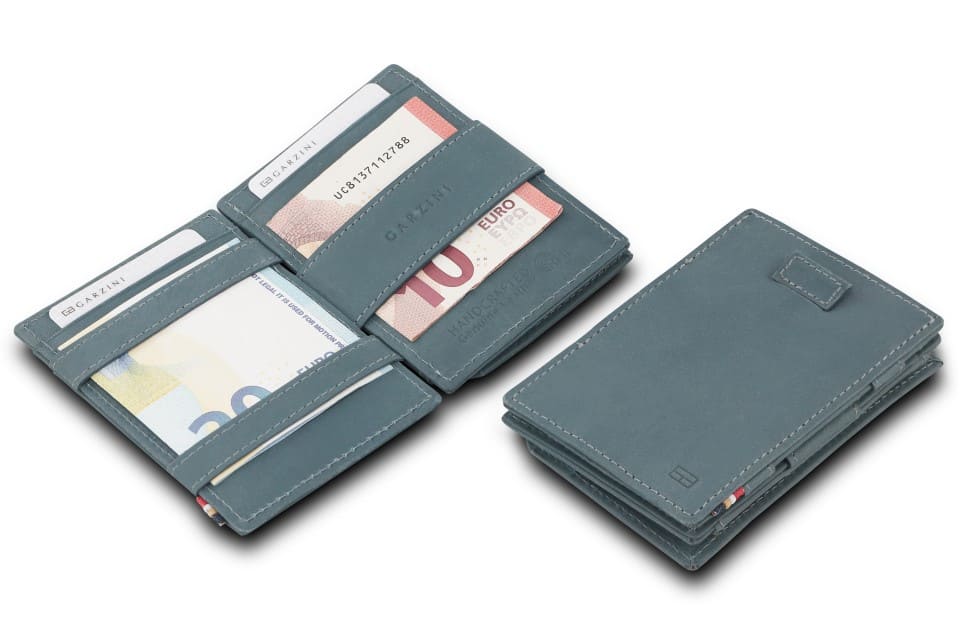 Garzini RFID Leather Magic Coin Wallet Card Sleeve