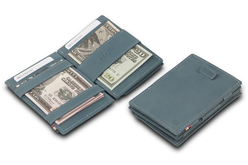 Garzini RFID Leather Magic Coin Wallet Card Sleeve