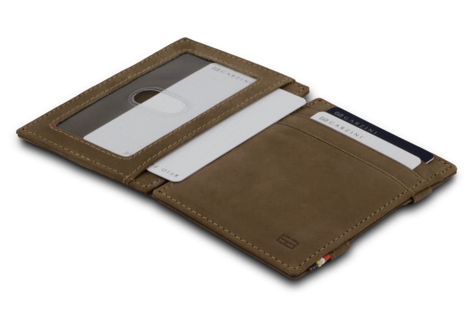 Garzini RFID Leather Magic Wallet ID Window