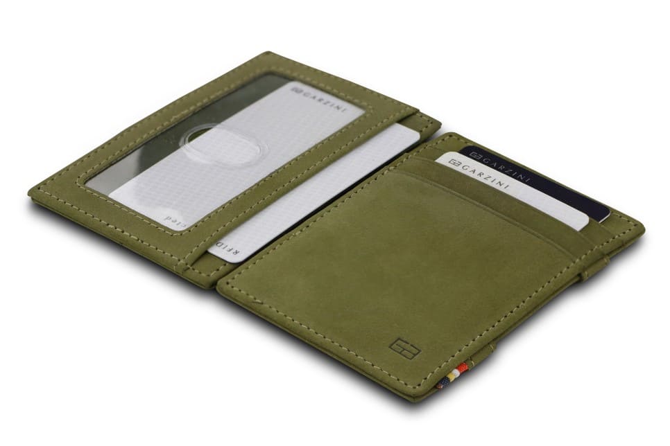 Garzini RFID Leather Magic Wallet ID Window