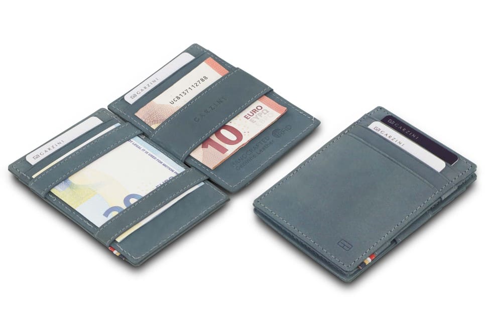 Garzini RFID Leather Magic Wallet ID Window