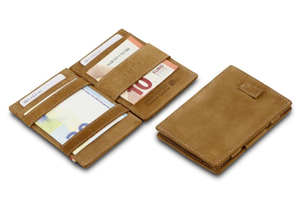 Garzini RFID Leather Magic Wallet Card Sleeves