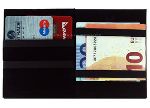 Slim Magic Wallet Leather Black Veins-