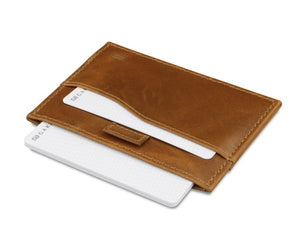 Garzini RFID Leather Card Holder Brushed-Cognac