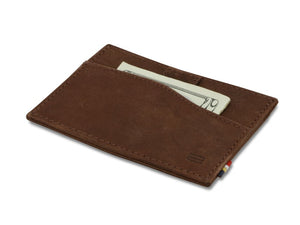 Garzini RFID Leather Card Holder ID Window Brushed-Brown