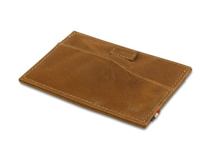 Garzini RFID Leather Card Holder ID Window Brushed-Cognac