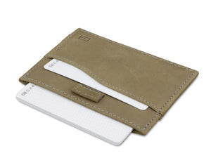 Garzini RFID Leather Card Holder ID Window Vintage-Grey