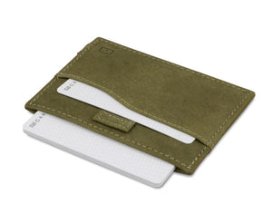 Garzini RFID Leather Card Holder ID Window Vintage-Green