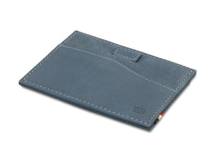 Garzini RFID Leather Card Holder ID Window Vintage-Blue