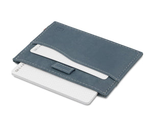 Garzini RFID Leather Card Holder ID Window Vintage-Blue