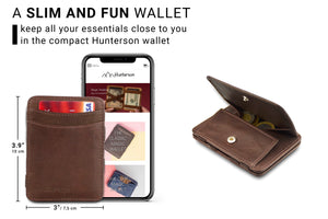 Hunterson RFID Magic Coin Wallet-Brown