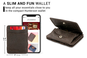 Hunterson Vegan RFID Magic Coin Wallet-Chestnut