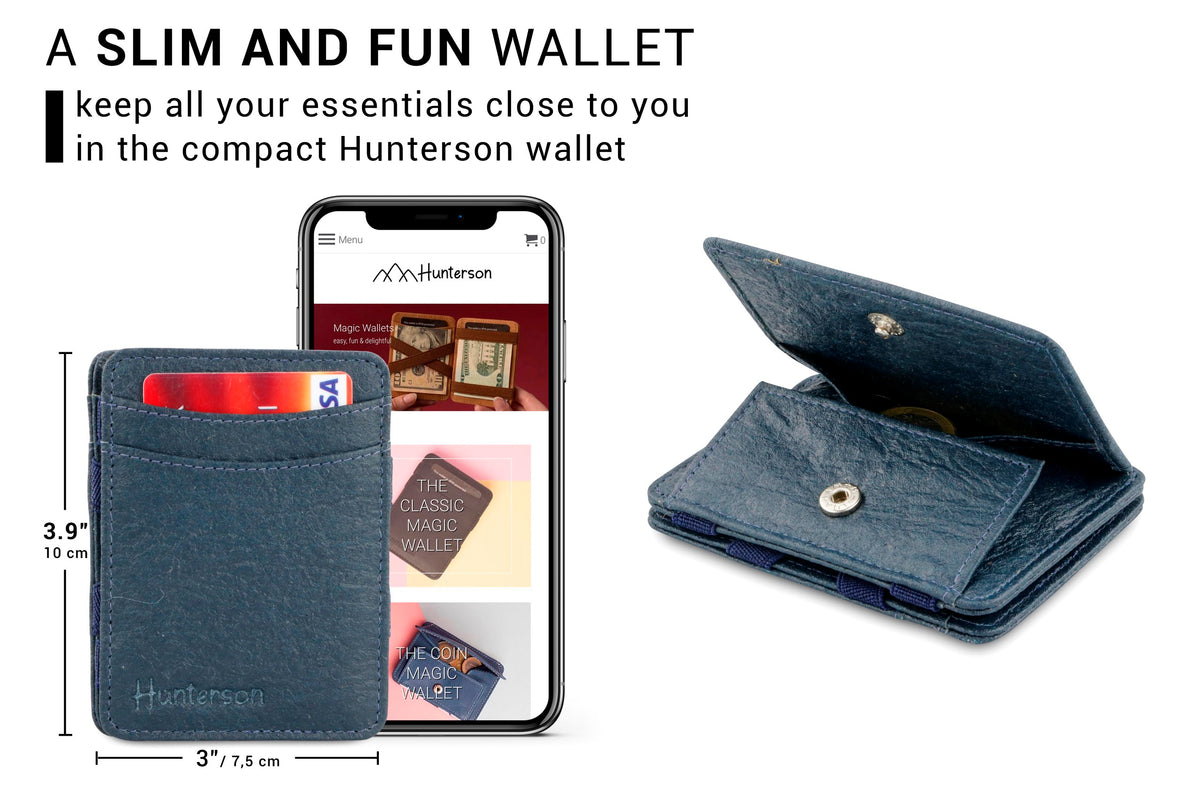 Hunterson Vegan RFID Magic Coin Wallet-Marine