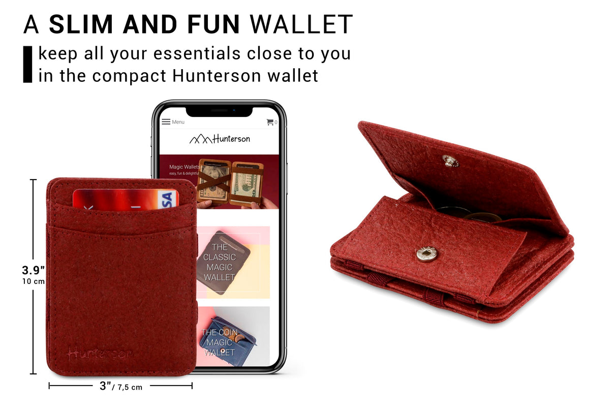 Hunterson Vegan RFID Magic Coin Wallet-Mulberry
