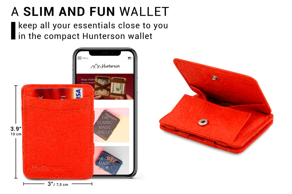 Hunterson Vegan RFID Magic Coin Wallet-Paprika