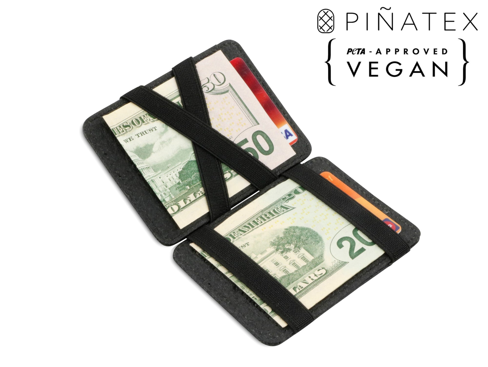 Hunterson Vegan RFID Magic Wallet-Charcoal