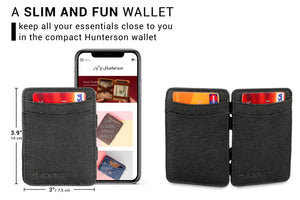 Hunterson Vegan RFID Magic Wallet-Charcoal