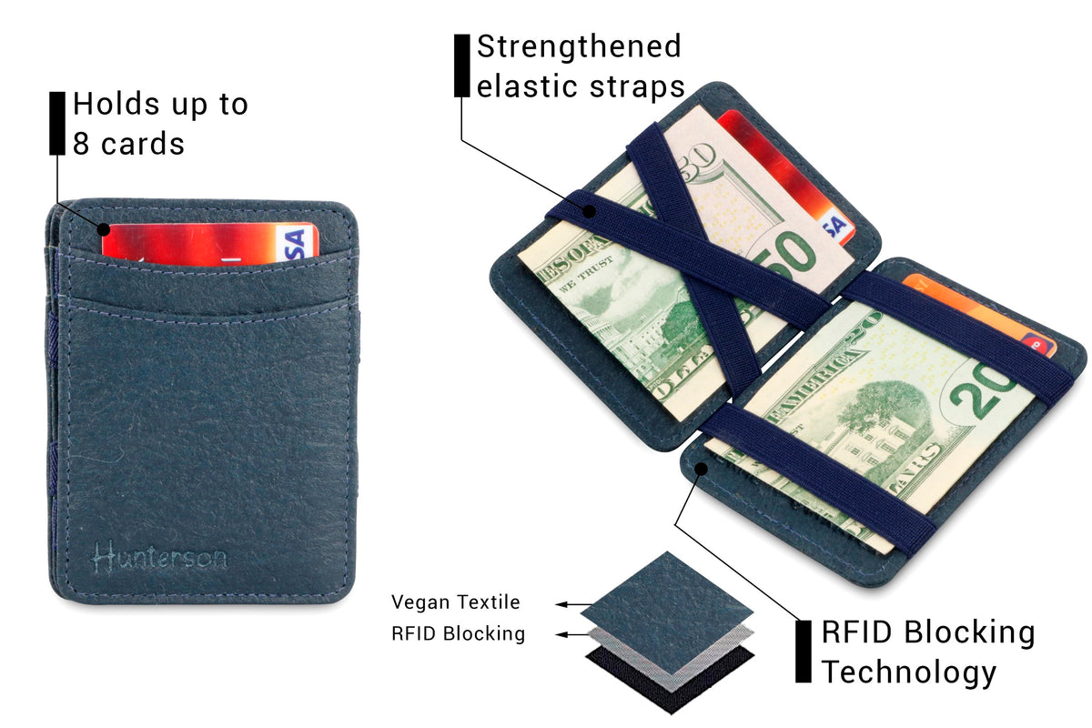 Hunterson Vegan RFID Magic Wallet-Marine