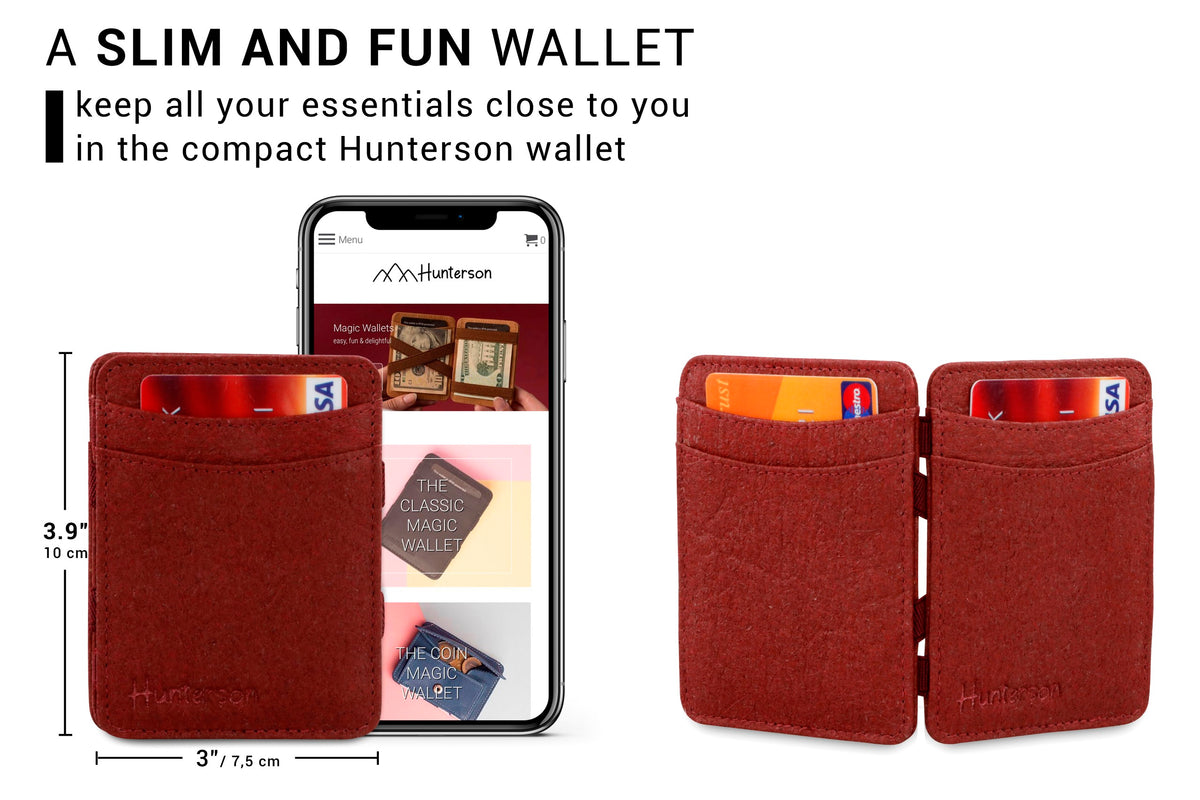 Hunterson Vegan RFID Magic Wallet-Mulberry