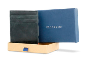 Garzini RFID Leather Magic Coin Wallet Brushed-Black