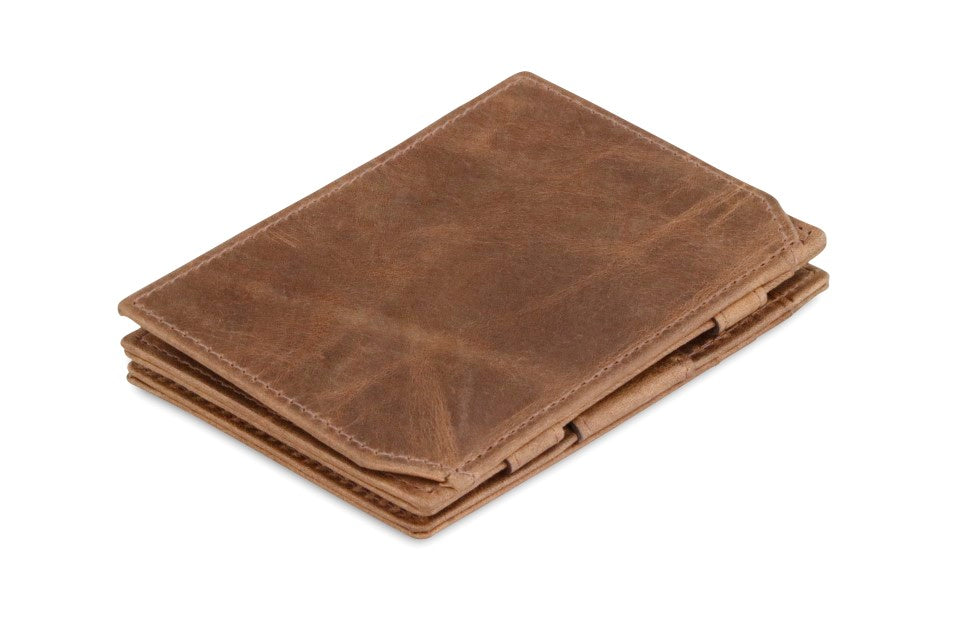 Garzini RFID Leather Magic Coin Wallet Brushed-Brown
