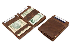 Garzini RFID Leather Magic Coin Wallet Brushed-Brown