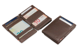 Garzini RFID Leather Magic Coin Wallet Nappa-Brown