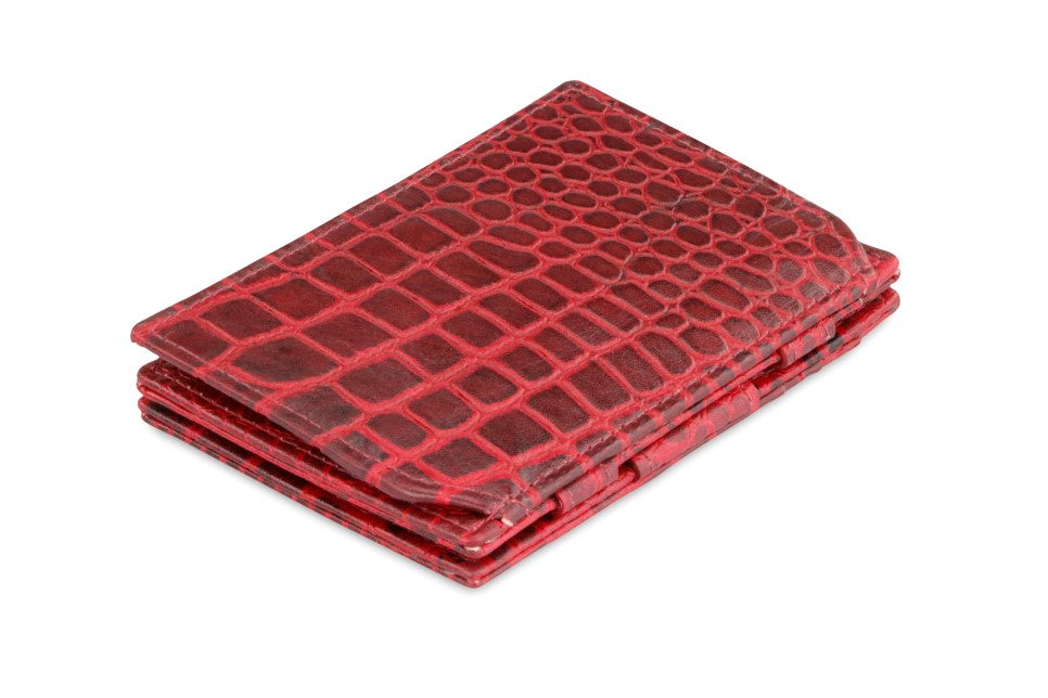 Garzini RFID Leather Magic Coin Wallet Croco-Red