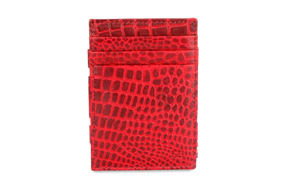 Garzini RFID Leather Magic Coin Wallet Croco-Red