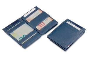 Garzini RFID Leather Magic Coin Wallet Nappa-Blue