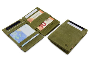Garzini RFID Leather Magic Coin Wallet Vintage-Green