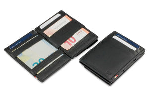 Garzini RFID Leather Magic Coin Wallet Nappa-Black