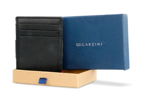 Garzini RFID Leather Magic Coin Wallet Nappa-Black