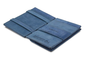 Garzini RFID Leather Magic Coin Wallet Vintage-Blue