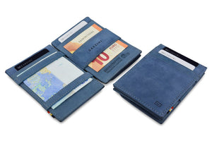 Garzini RFID Leather Magic Coin Wallet Vintage-Blue